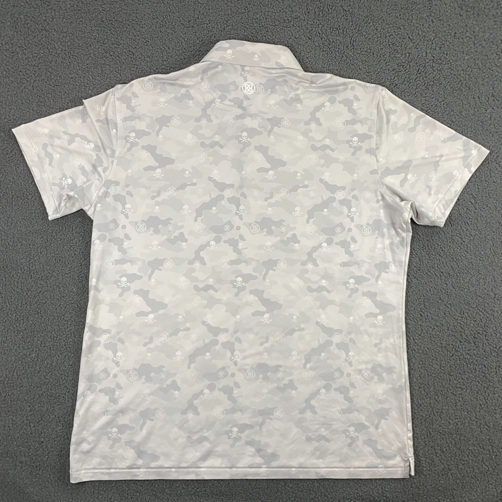 GFORE Polo Shirt Men Large Stretch Performance Golf Short Sleeve Camo Skull Gray - Picture 6 of 9